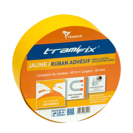 Ruban adhésif jaune Tramifix 60 x 40 m TRAMICO