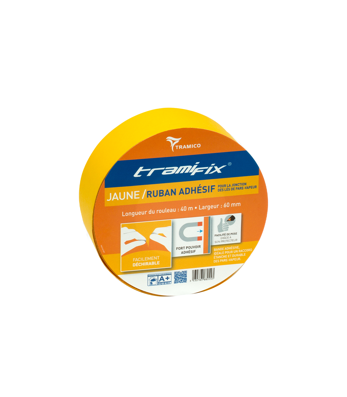 Ruban adhésif jaune Tramifix 60 x 40 m TRAMICO