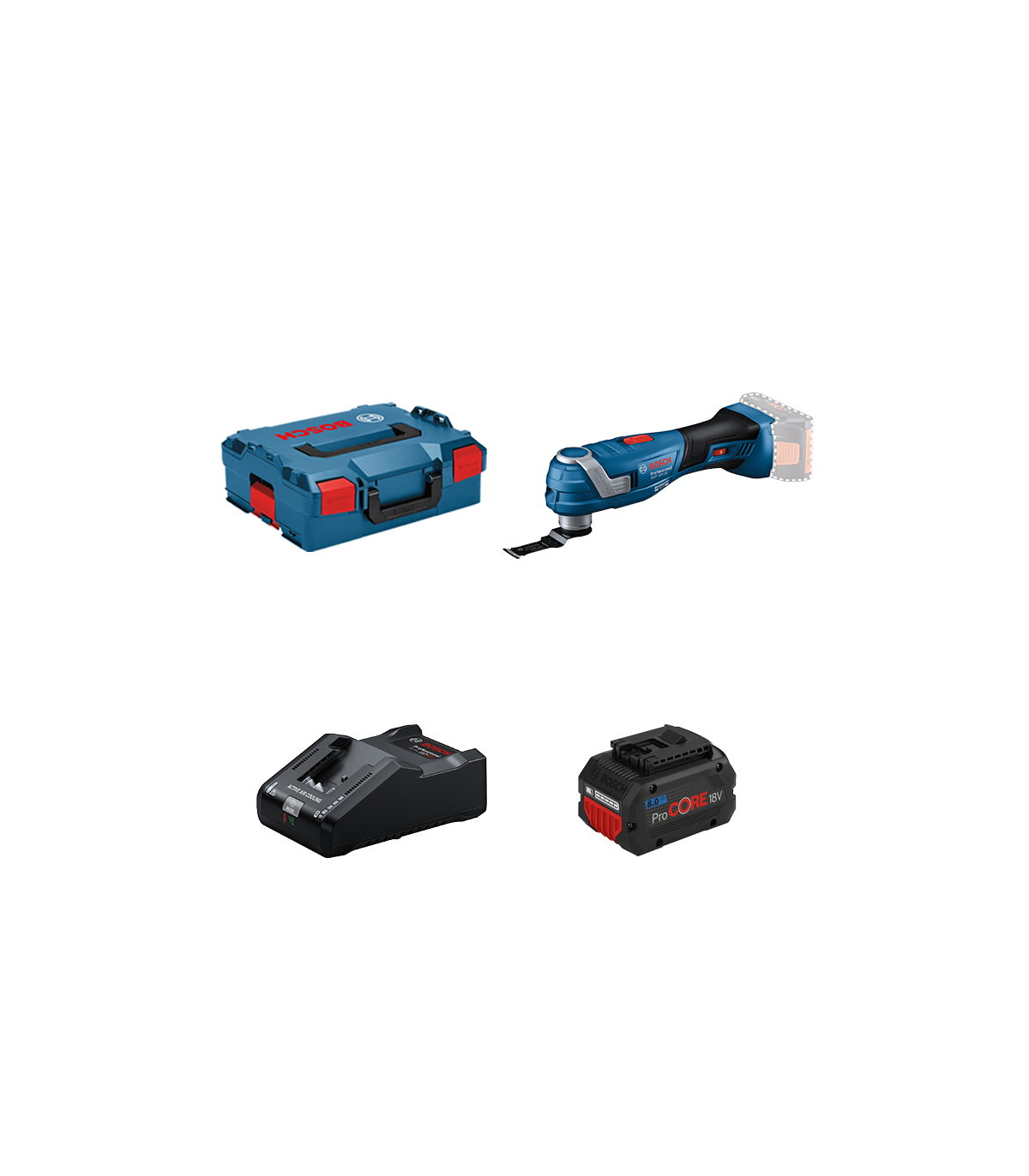 Découpeur-ponceur GOP 18V-34 + 1 batterie Procore 18V 8 Ah + 1 chargeur GAL 18V-160  BOSCH
