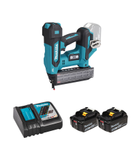 Cloueur pneumatique 18V DBN501Z + 2 batteries BL1850B 18V 5 Ah + chargeur rapide DC18RC MAKITA