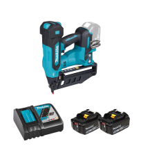 Cloueur pneumatique 18V DBN601Z + 2 batteries BL1850B 18V 5 Ah + chargeur rapide DC18RC MAKITA