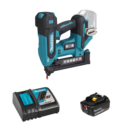 Agrafeuse 18V DST630Z + 1 batterie BL1850B 18V 5 Ah + chargeur rapide DC18RC MAKITA