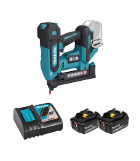 Agrafeuse 18V DST630Z + 2 batteries BL1850B 18V 5 Ah + chargeur rapide DC18RC MAKITA