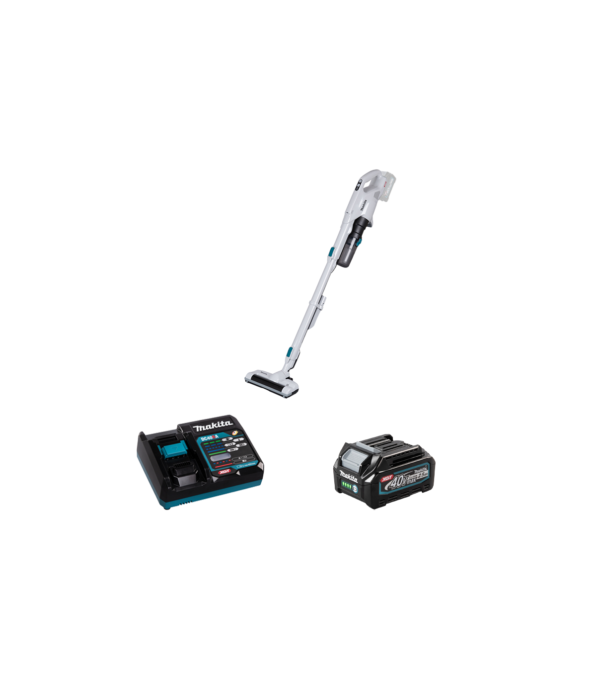 Aspirateur balai 40V CL004GZ + 1 batterie 40V 2,5 Ah + chargeur rapide  DC40RA MAKITA