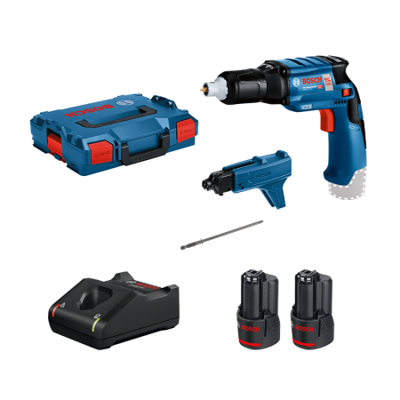 Visseuse placo GTB 12V-11 + chargeur GMA 55 + 2 batteries 12V 3 Ah + 1 chargeur GAL 12V-40 BOSCH