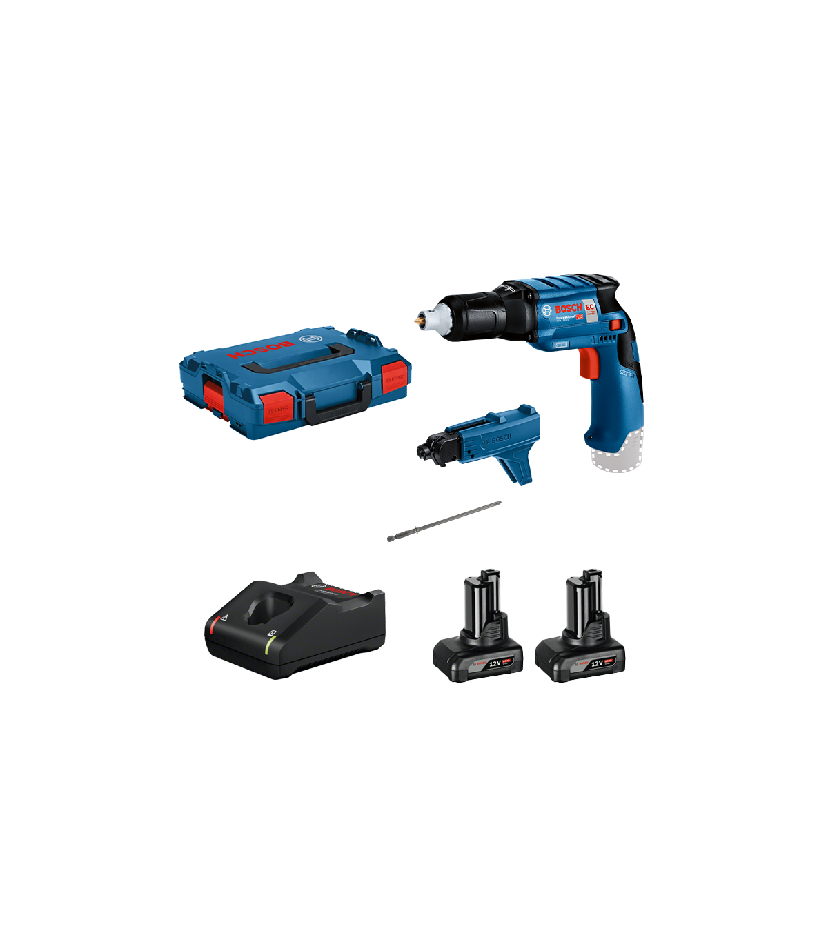 Visseuse placo GTB 12V-11 + chargeur GMA 55 + 2 batteries 12V 6 Ah + 1 chargeur GAL 12V-40 BOSCH