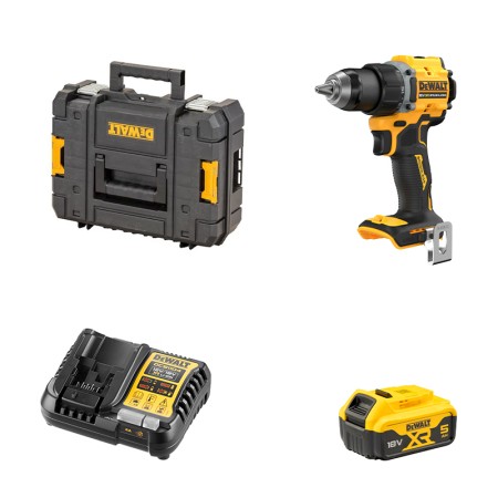Perceuse-visseuse 18V DCD794NT-XJ + 1 batterie 18V 5 Ah + 1 chargeur DCB1104-QW DEWALT