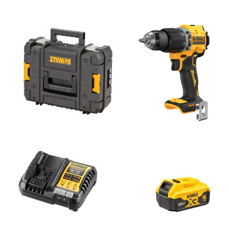 Perceuse-visseuse à percussion 18V DCD799NT-XJ + 1 batterie 18V 5 Ah + 1 Chargeur DCB1104-QW DEWALT
