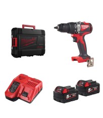 Perceuse visseuse à percussion 18V M18 BLPD2-502X + 2 batteries 18V 5 Ah + 1 chargeur M12-18FC MILWAUKEE