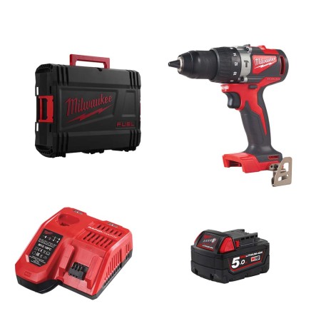 Perceuse visseuse à percussion 18V M18 BLPD2-0X + 1 batterie 18V 5 Ah + 1 chargeur M12-18FC MILWAUKEE