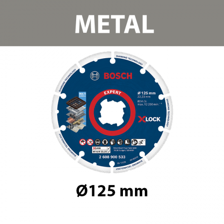 Disque à tronçonner Ø125 X-LOCK EXPERT Diamond Metal BOSCH