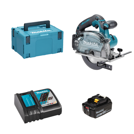 Scie circulaire à métaux 18V Ø150 mm DCS553ZJ + 1 batterie BL1850B 18V 5 Ah + 1 chargeur rapide DC18RC MAKITA
