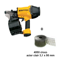 Pack Charpente Cloueur à rouleaux N89C-2K-E + 4050 Clous rouleau annelés acier 3,1x90mm BOSTITCH