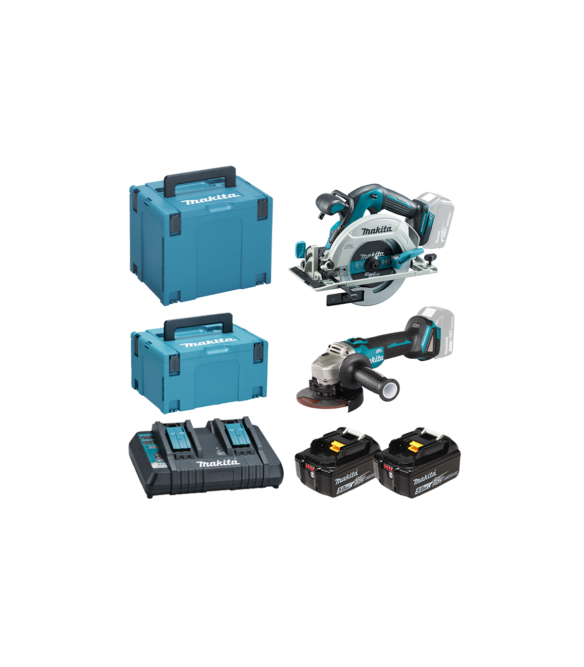 Pack scie circulaire Ø165mm DHS680ZJ + Meuleuse Ø125mm DGA506ZJ MAKITA