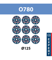 Coffret de 9 abrasifs O780 Ø125 mm P80/120/180 Multimatériaux BOSCH