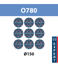 Coffret de 9 abrasifs O780 Ø150 mm P80/120/180 Multimatériaux BOSCH
