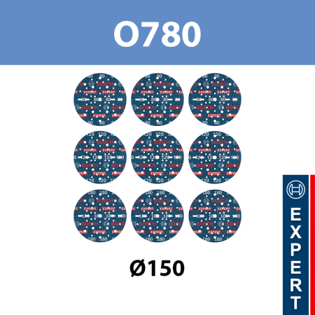 Coffret de 9 abrasifs O780 Ø150 mm P80/120/180 Multimatériaux BOSCH