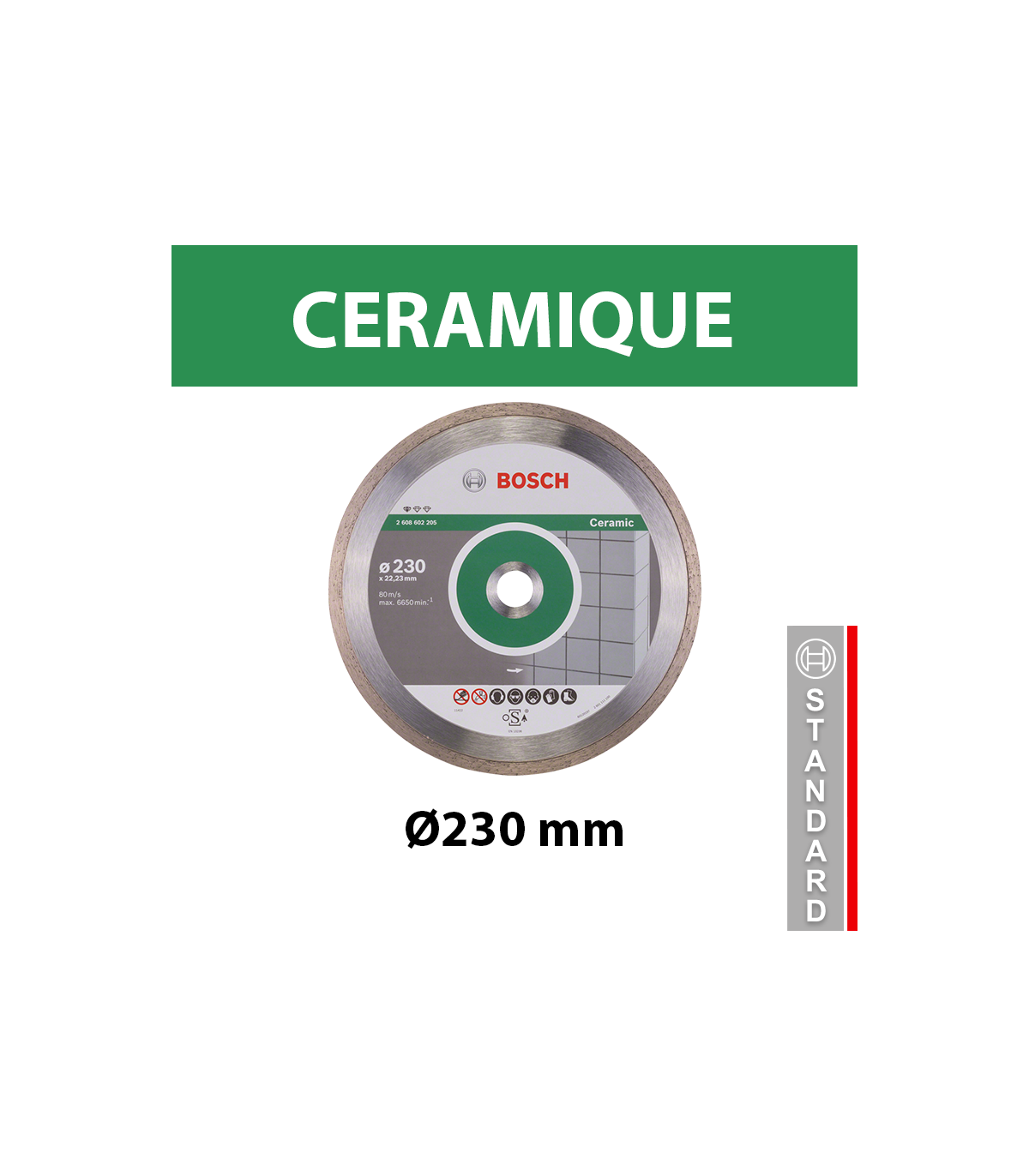 Disque à tronçonner diamanté Standard for Ceramic Ø230 BOSCH