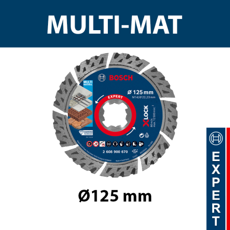 Disque à tronçonner diamanté X-LOCK multi-matériaux Ø125 EXPERT BOSCH