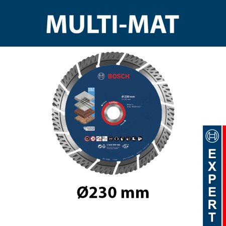 Disque à tronçonner diamanté multi-matériaux Ø230 EXPERT BOSCH