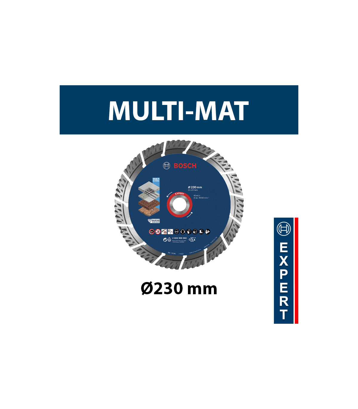 Disque à tronçonner diamanté multi-matériaux Ø230 EXPERT BOSCH