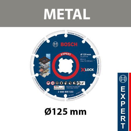 Disque à tronçonner Ø125 X-LOCK EXPERT Diamond Metal BOSCH