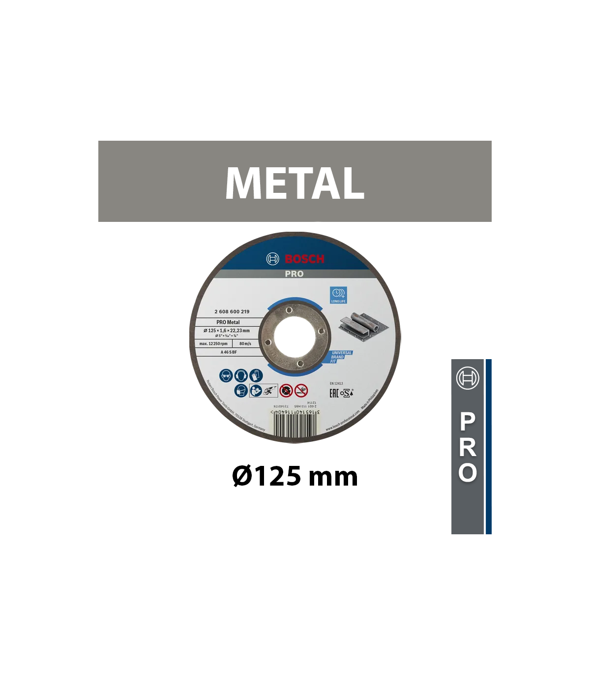 Disque à tronçonner à moyeu plat Ø125 Expert for Metal BOSCH
