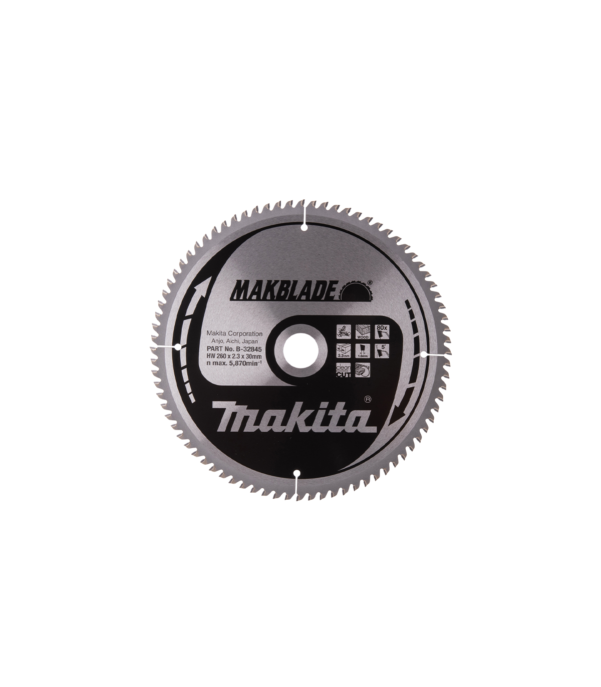 Lame carbure de scie radiale et d'onglet ''Makblade'' Bois Ø260 mm MAKITA