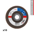 Lot de 10 Plateaux à lamelles bombé X551 Ø125 EXPERT Métal Grain 80 BOSCH