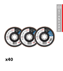 Lot de 40 disques à lamelles bombé X551 Ø125 mm Expert Métal BOSCH