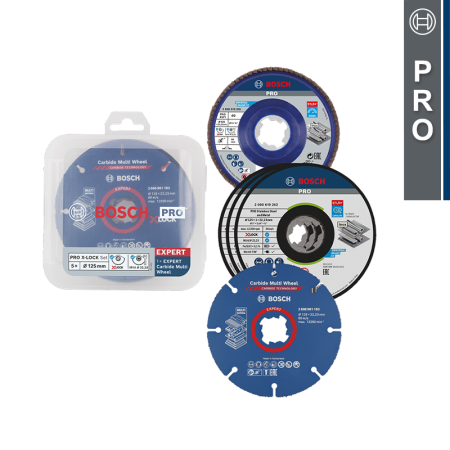 Coffret de disques à tronçonner et plateau à lamelle Ø125mm BOSCH
