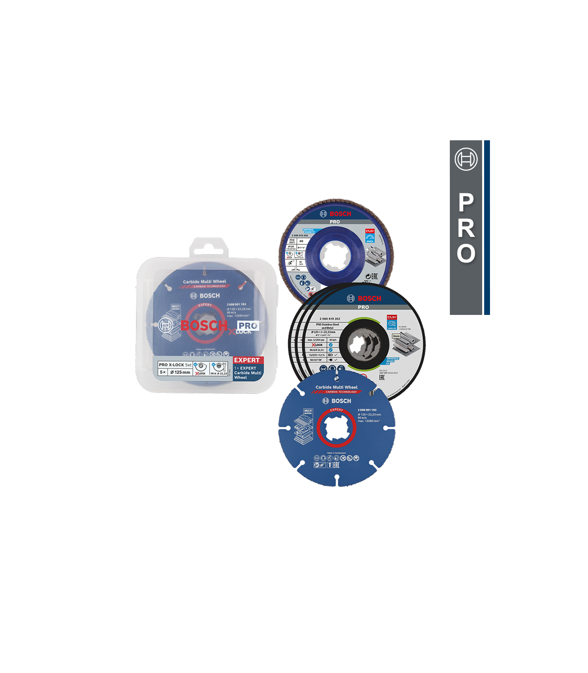 Coffret de disques à tronçonner et plateau à lamelle Ø125mm BOSCH