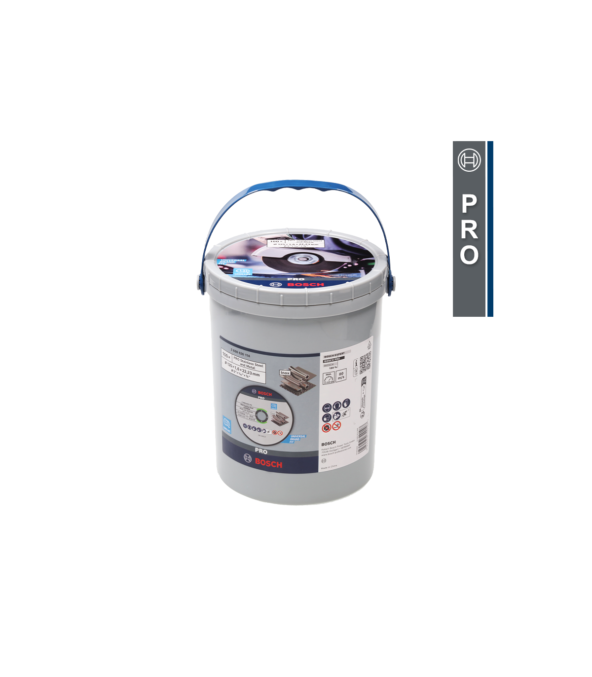 Lot de 100 disques à tronçonner PRO Stainless Steel and Metal, 125 x 1,6 x 22,23 mm, droit BOSCH