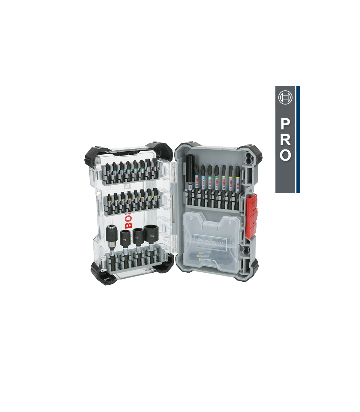 Coffret de 28 embouts de vissage Pro Impact + Douilles + 2 portes-embouts BOSCH