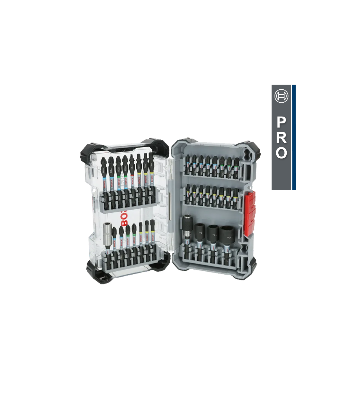 Coffret de 31 embouts de vissage Pro Impact + Douilles + 2 portes-embouts BOSCH