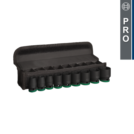 Set de 9 douilles PRO Impact 1/2" 38-42mm BOSCH