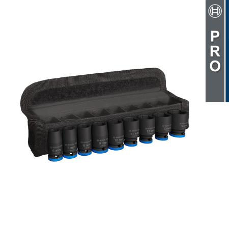 Set de 9 douilles PRO Impact 1/4" 25mm BOSCH