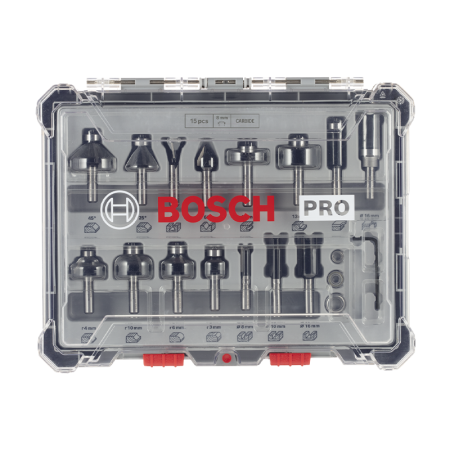 Coffret de 15 fraises 8 mm BOSCH