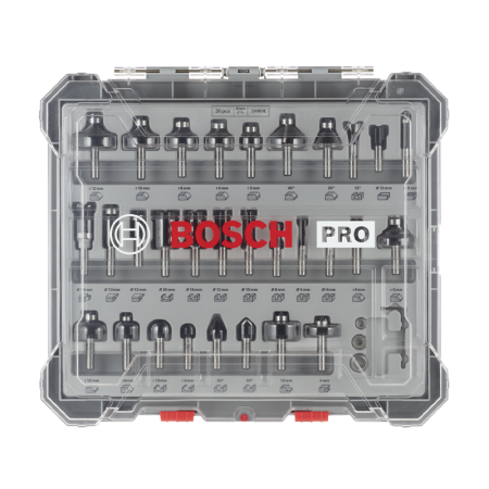 Coffret de 30 fraises mixtes 8 mm BOSCH