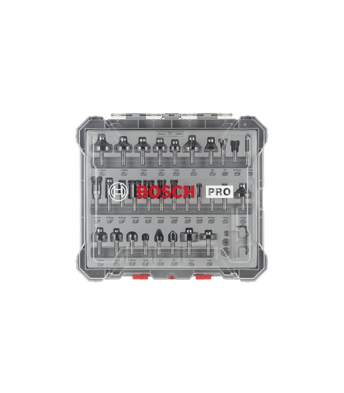 Coffret de 30 fraises mixtes 8 mm BOSCH