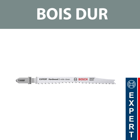 Lot de 5 lames de scie sauteuse 117 mm T 308 BF BIM Bois dur BOSCH