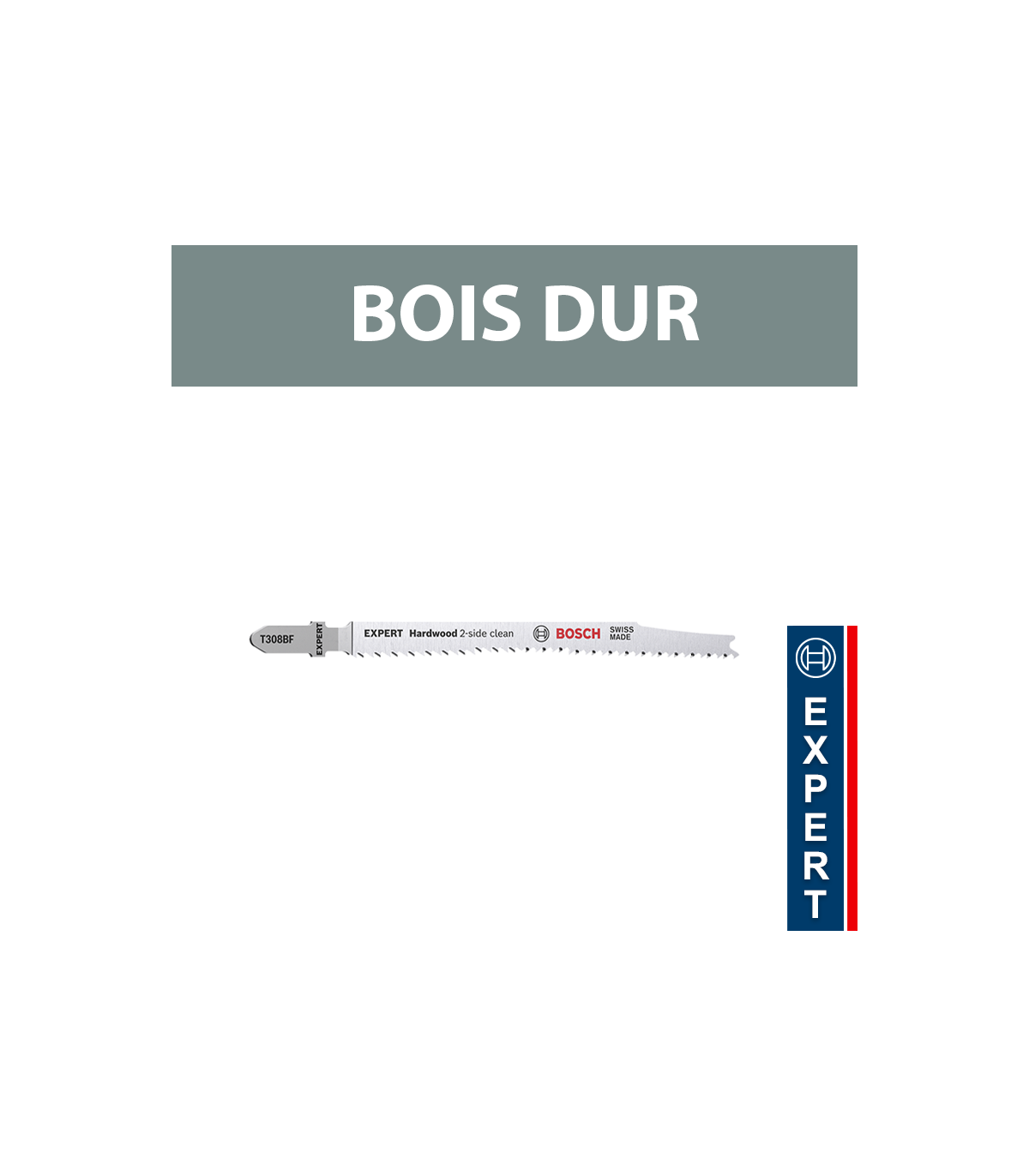 Lot de 5 lames de scie sauteuse 117 mm T 308 BF BIM Bois dur BOSCH