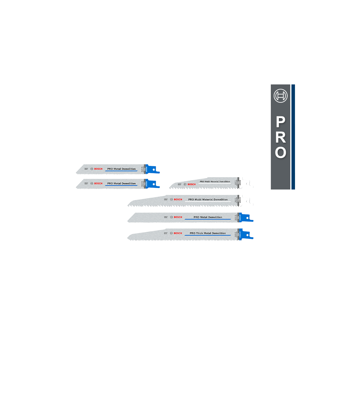 Lot de 6 lames de scie sabre PRO Demolition BOSCH