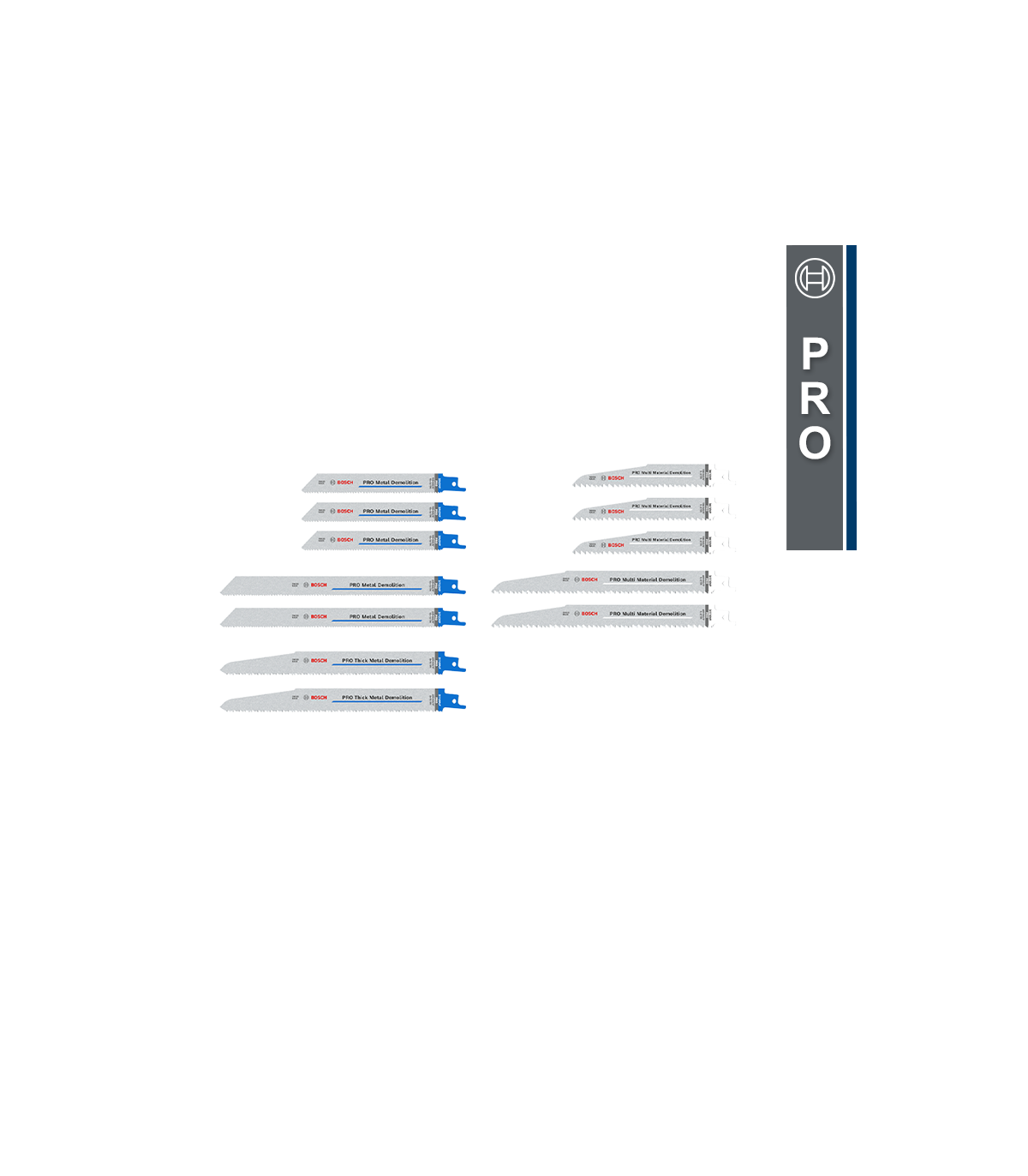 Lot de 12 lames de scie sabre PRO Demolition BOSCH