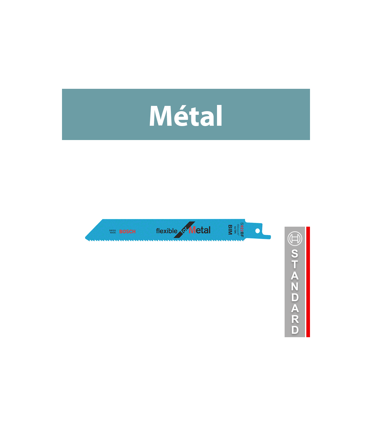 Lot de 2 lames de scie sabre 150 mm S 922 BF Métal BOSCH