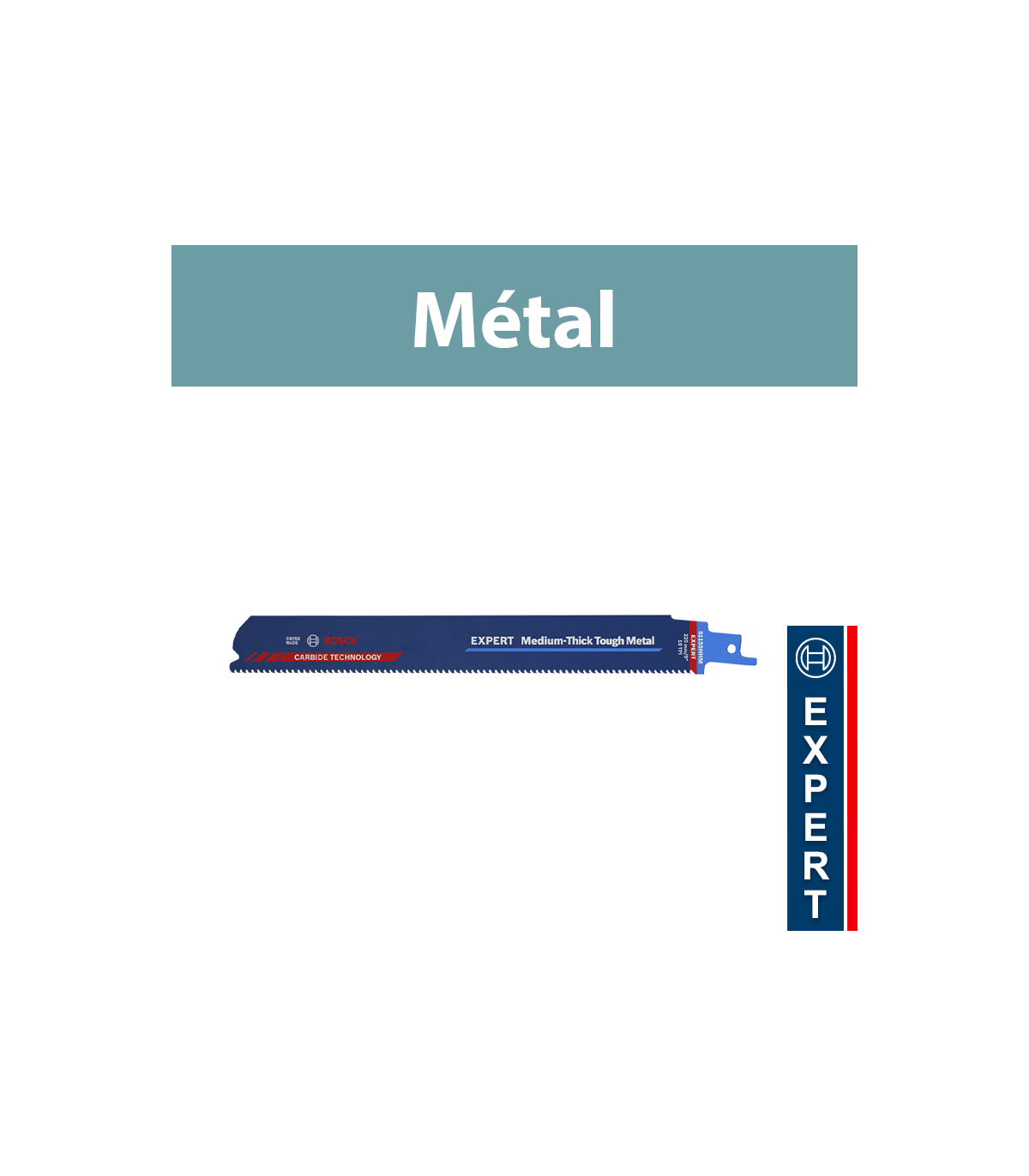Lot de 3 lames de scie sabre 225mm EXPERT Précis Métal S 1155 HHM BOSCH