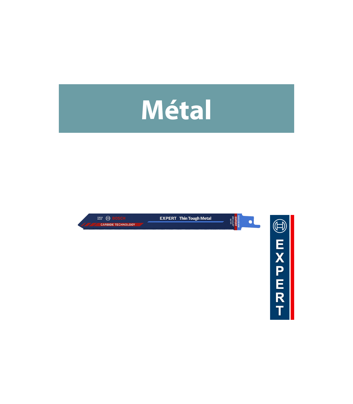 Lame de scie sabre 200mm EXPERT inoxydable S 1022 EHM BOSCH