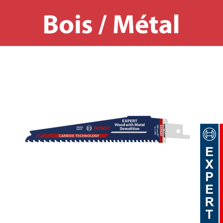 Lame de scie sabre 150mm EXPERT Wood with Metal Demolition S 967 XHM BOSCH