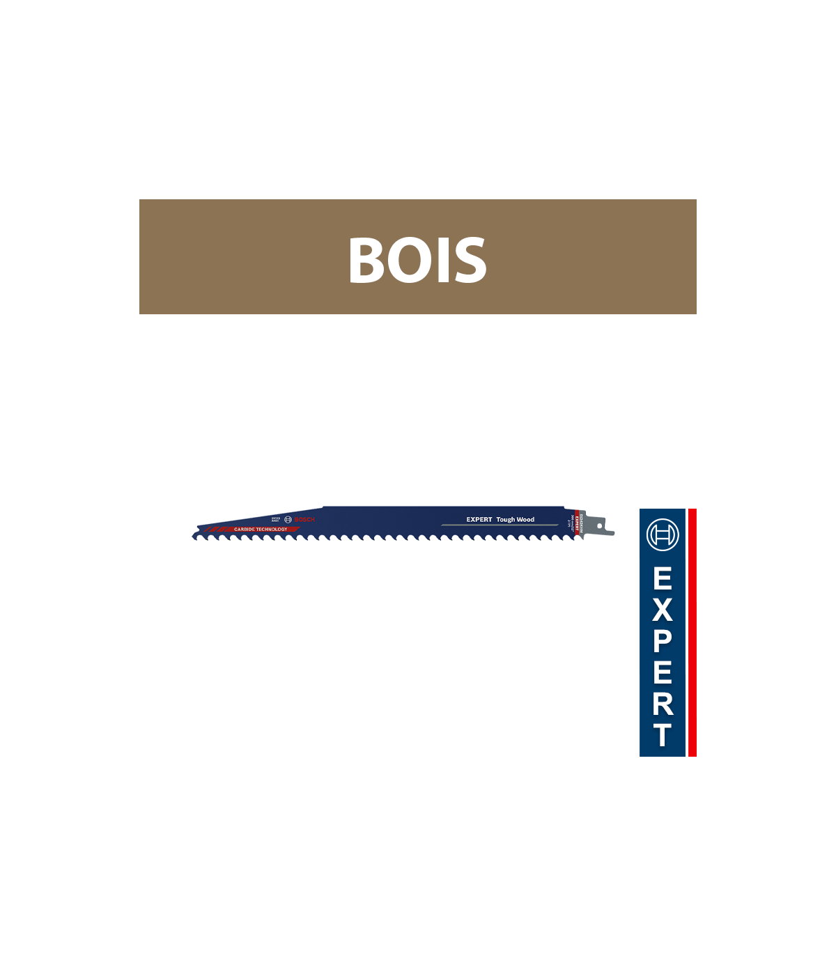 Lame de scie sabre 300mm EXPERT S 1242 KHM Bois BOSCH