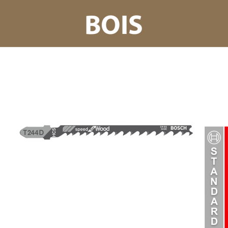 Lot de 5 lames de scie sauteuse 100 mm T 244 D Bois BOSCH